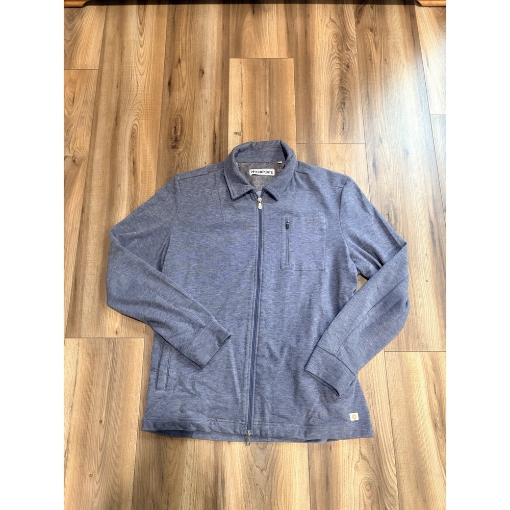 Pino Porte Lightweight Bomber Jacket Heathered‎ Blue Men's Medium Classic Zip